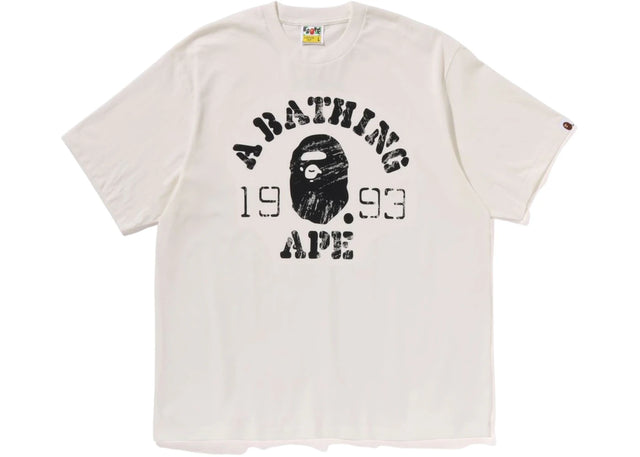 BAPE Screen Print College Relaxed Fit Tee White/Ivory