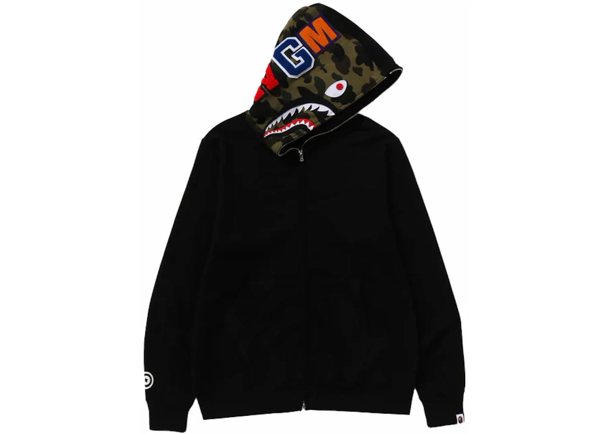 BAPE Shark Full-Zip Hoodie (FW23) Black - vue secondaire B