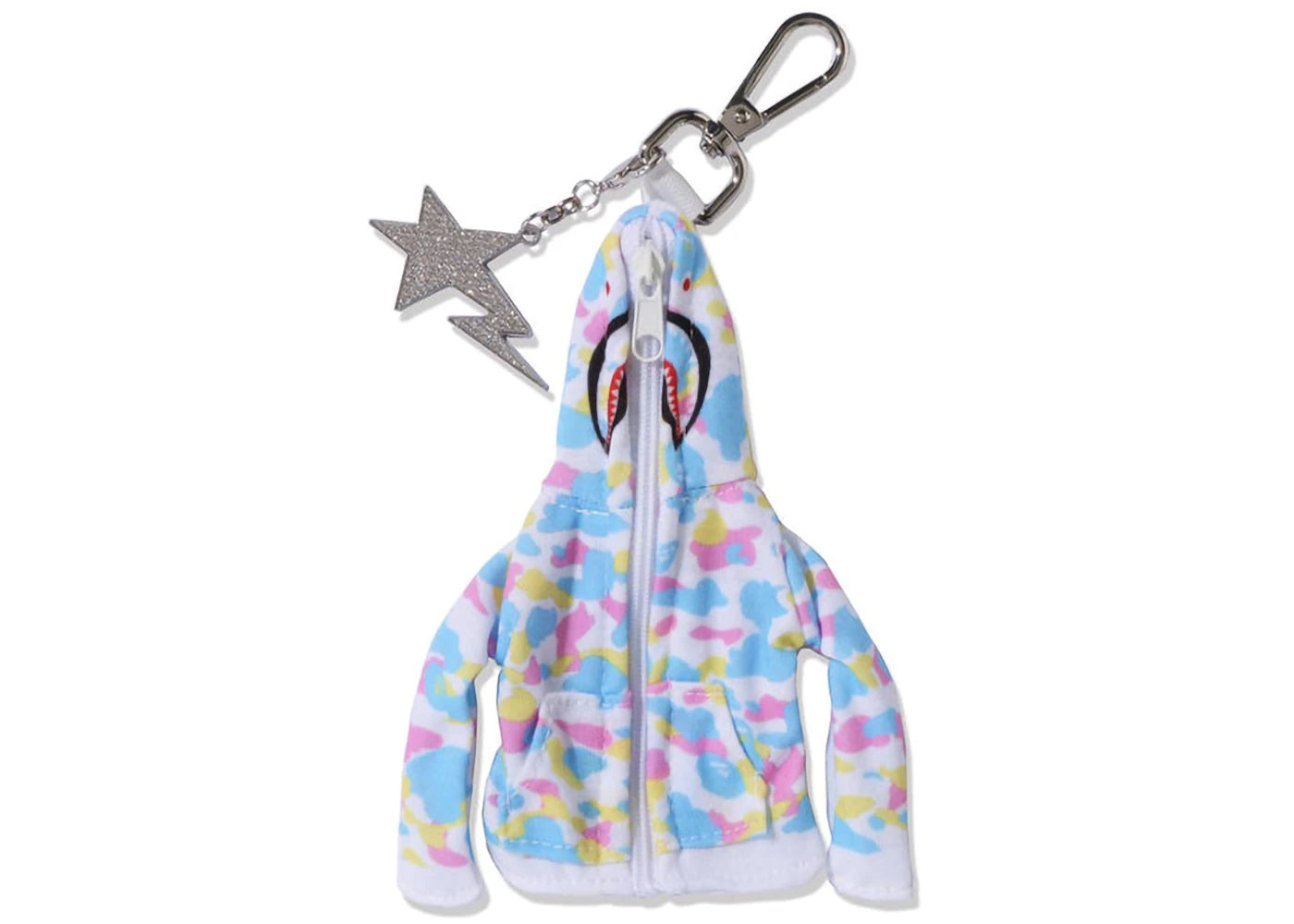 BAPE Shark Full Zip Hoodie Keychain White - vue secondaire A