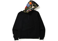 BAPE Shark Half Zip Pullover Hoodie Black