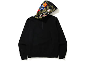 BAPE Shark Half Zip Pullover Hoodie Black
