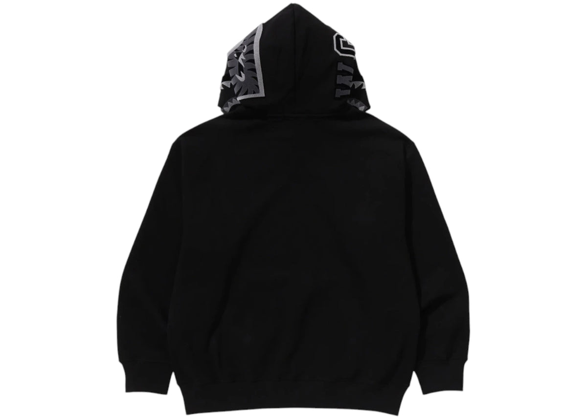 BAPE Shark Logo Relaxed Fit Pullover Hoodie Black - vue secondaire B