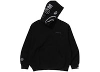 BAPE Shark Logo Relaxed Fit Pullover Hoodie Black