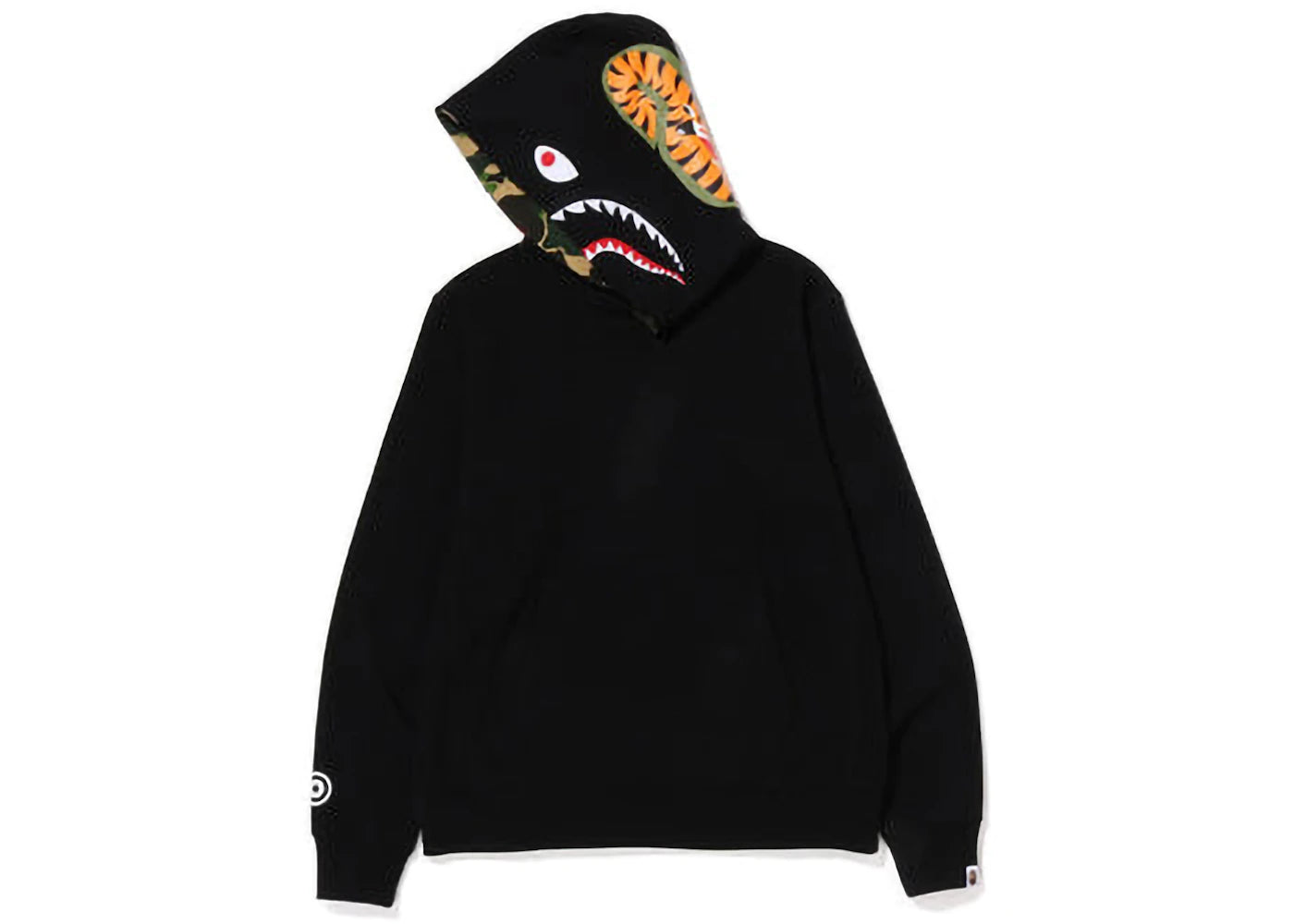 BAPE Shark Pullover Inside Camo Hoodie Black Green - vue secondaire B