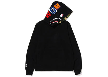 BAPE Shark Pullover Inside Camo Hoodie Black Green - apparel view 2