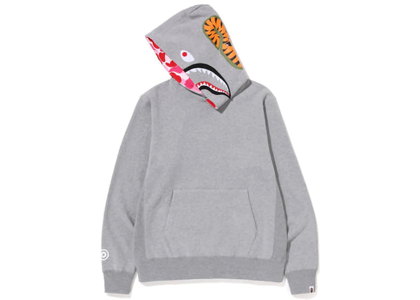 BAPE Shark Pullover Inside Camo Hoodie Grey Pink - vue secondaire B