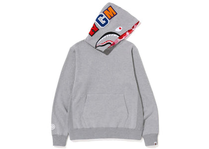 BAPE Shark Pullover Inside Camo Hoodie Grey Pink - apparel view 2