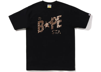 BAPE Snake Bape Sta Logo Tee Black Beige - authentic BAPE product