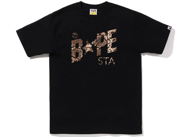 BAPE Snake Bape Sta Logo Tee Black Beige