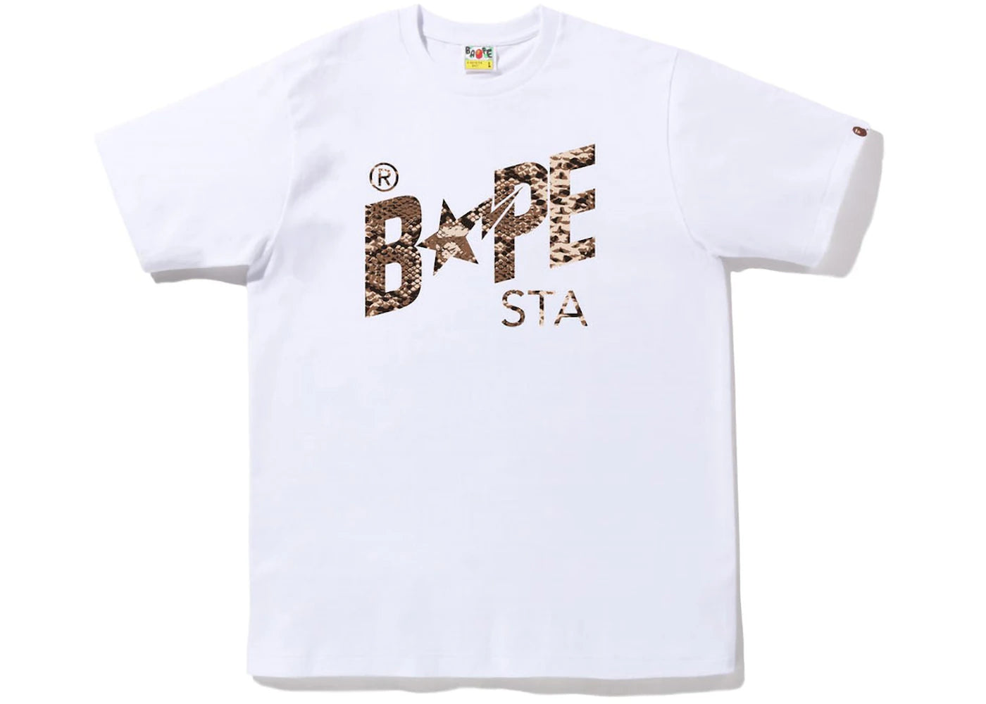 BAPE Snake Bape Sta Logo Tee White Beige - vue secondaire A