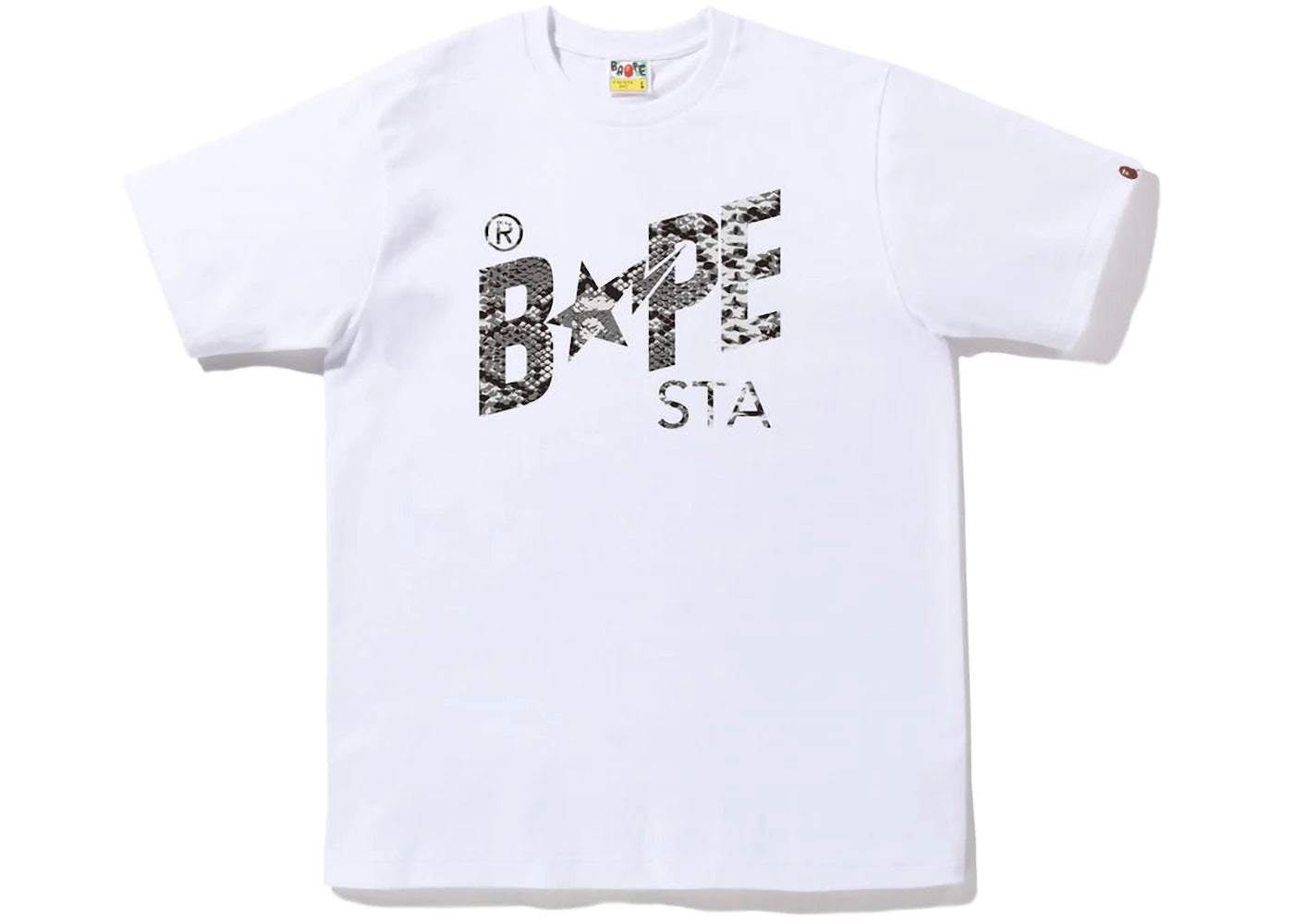 BAPE Snake Bape Sta Logo Tee White Grey - vue 360