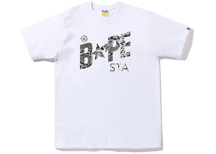 BAPE Snake Bape Sta Logo Tee White Grey - authentic BAPE product