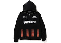 BAPE Soccer Game Graphic Relaxed Fit Full Zip Hoodie Black