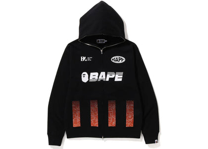 BAPE Soccer Game Graphic Relaxed Fit Full Zip Hoodie Black - apparel view 2