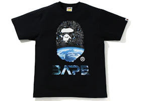 BAPE Space Camo Ape Head Tee Black