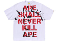 BAPE Spray Print College Relaxed Fit Tee White