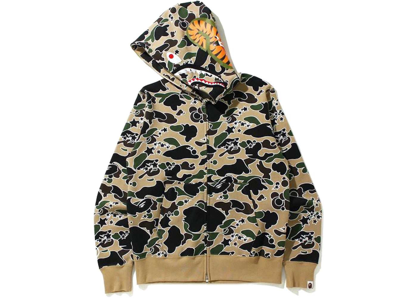 BAPE Sta Camo Shark Full Zip Hoodie Gelb - vue secondaire A