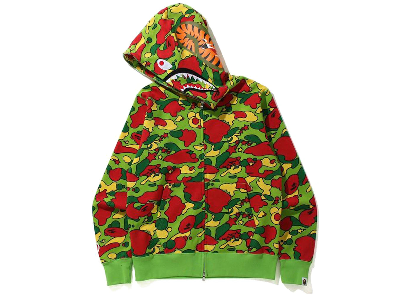 BAPE Sta Camo Shark Full Zip Hoodie Green - vue secondaire B