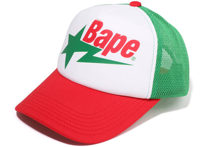 BAPE Sta Mesh Cap Red Green White - authentic BAPE product