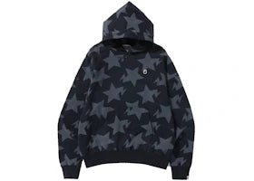 BAPE Sta Pattern Loose Fit Pullover Hoodie Black - vue 360