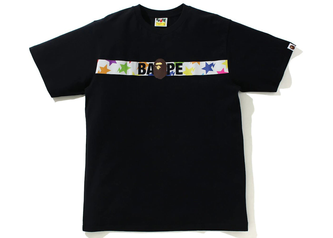 BAPE Sta Pattern Tape Ape Head Tee Black - vue secondaire A