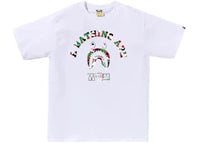 BAPE Store Dubai Shark College Tee White