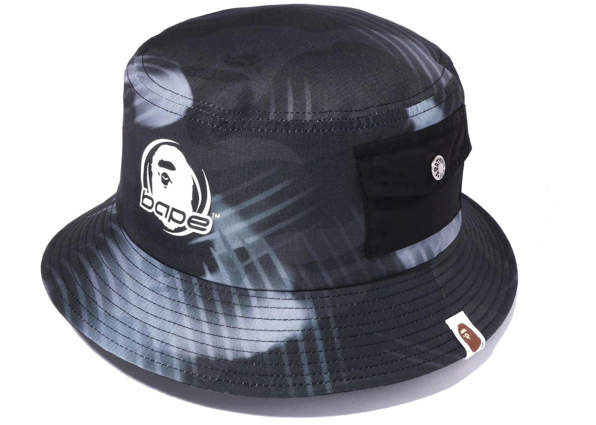 BAPE Stroke Camo Pocket Bucket Hat Black - vue 360