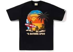 BAPE Sunset Beach Ape Head Tee Black