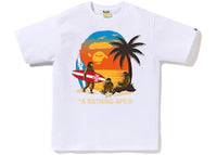 BAPE Sunset Beach Ape Head Tee White