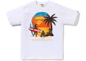 BAPE Sunset Beach Ape Head Tee White