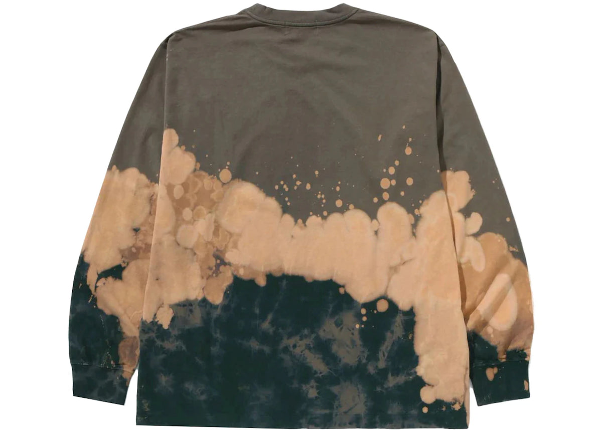 BAPE Tie Dye Ape Head Relaxed Fit L/S Tee Beige - vue secondaire B
