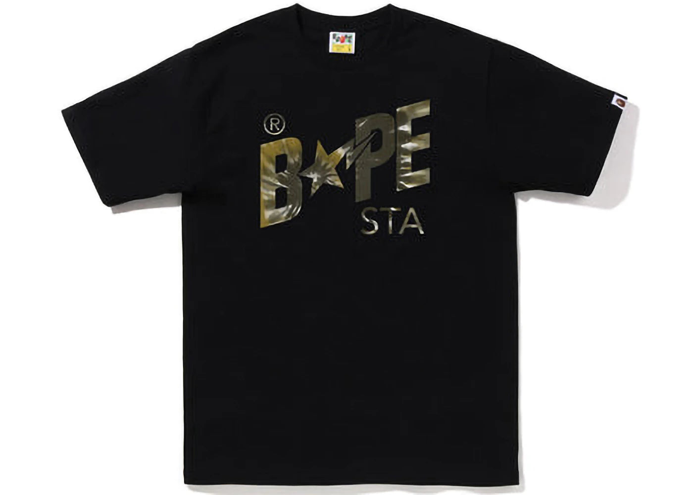 BAPE Tie Dye Bape Sta Logo Tee Black Black - vue 360