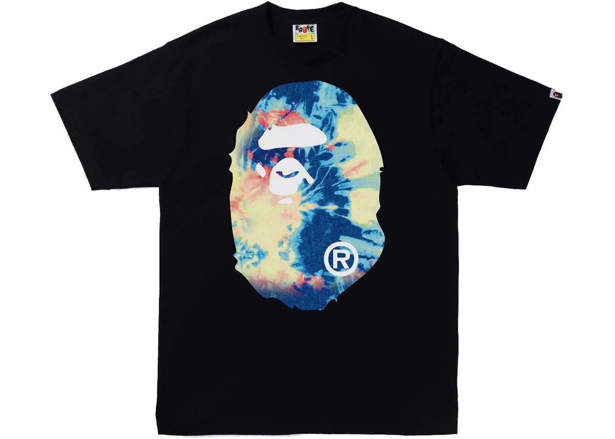 BAPE Tie Dye Big Ape Head Tee Black/Multi - vue secondaire A