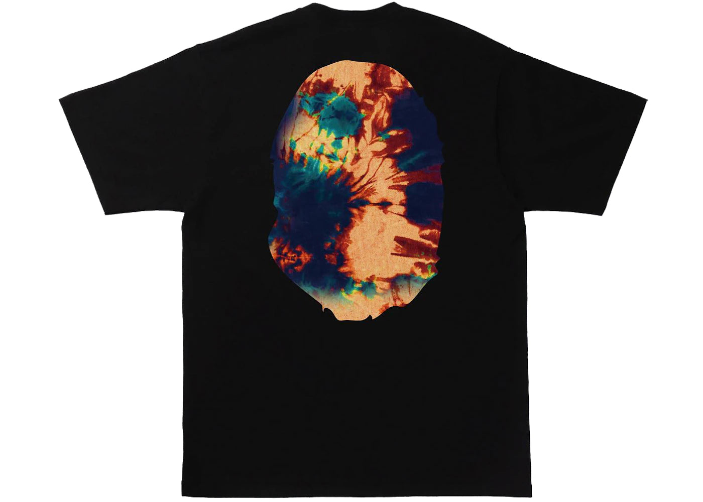 BAPE Tie Dye Big Ape Head Tee Black/Navy - vue secondaire B