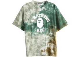 BAPE Tie Dye College Relaxed Fit Tee Olived