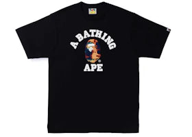 BAPE Tie Dye College Tee Black/Navy - vue 360
