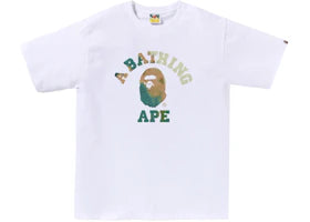 BAPE Tie Dye College Tee White/Beige - vue 360