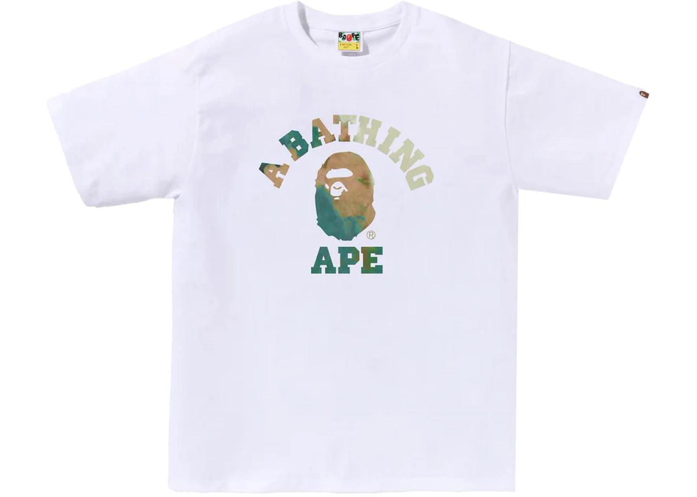 BAPE Tie Dye College Tee White/Beige - vue secondaire A