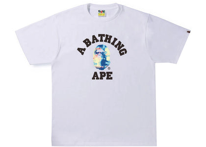 BAPE Tie Dye College Tee White/Multi - authentic BAPE product