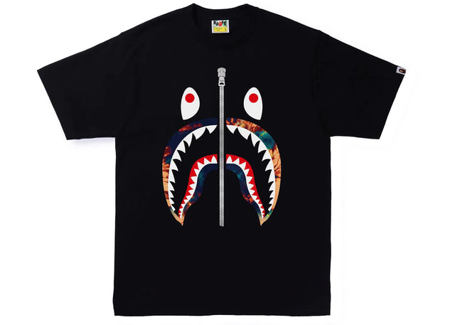 BAPE Tie Dye Shark Tee Black/Navy