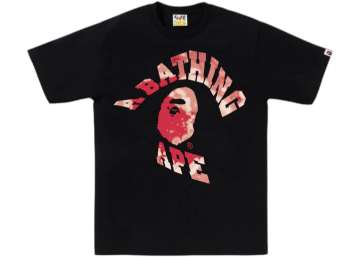 BAPE Tie Dye Twist College Tee Black - vue secondaire A