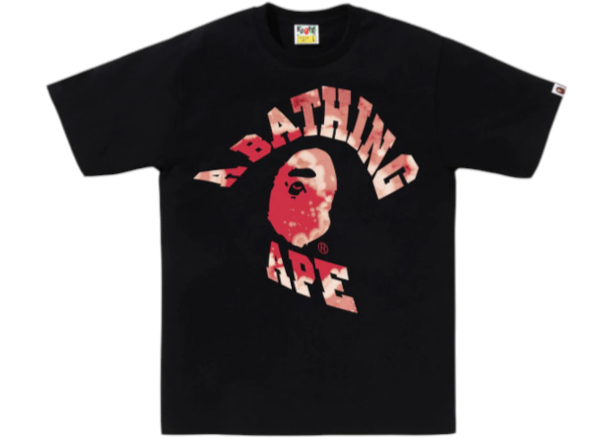 BAPE Tie Dye Twist College Tee Black - vue 360