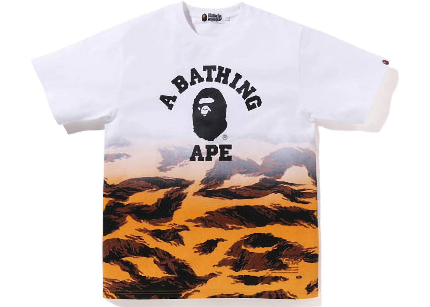 BAPE Tiger Camo Gradation College Tee Orange - vue 360