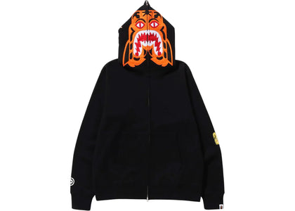 BAPE Tiger Full Zip Hoodie (FW24) Black - apparel view 2