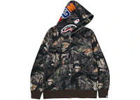 BAPE Tree Edge Camo Shark Full Zip Hoodie Brown