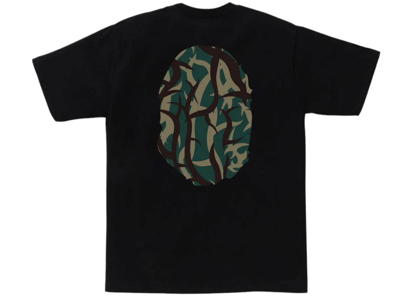 BAPE Trial Camo Big Ape Head Tee Black/Green - vue secondaire A