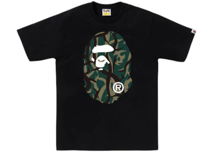 BAPE Trial Camo Big Ape Head Tee Black/Green - authentic BAPE product