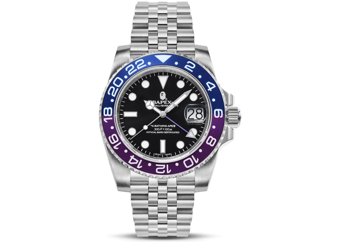 BAPE Type 2 Bapex #1 Watch Silver/Blue/Purple - vue 360