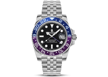 BAPE Type 2 Bapex #1 Watch Silver/Blue/Purple - authentic BAPE product