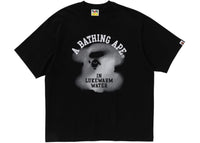 BAPE Water Print College Logo Relaxed Fit Tee Black